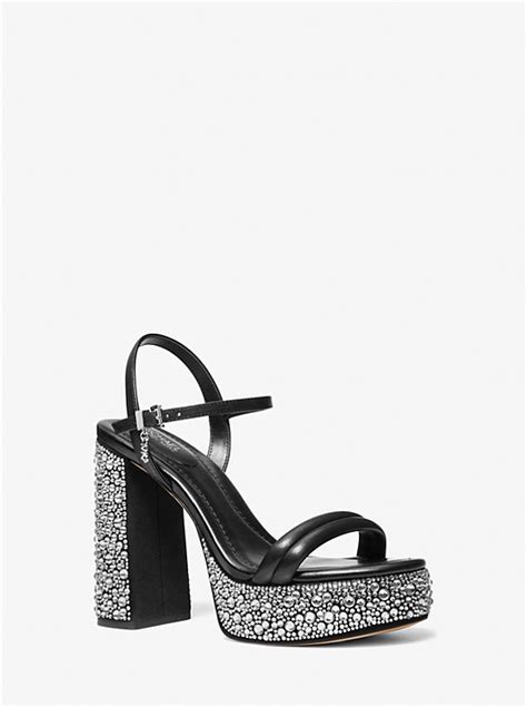 michael kors laci platform|Laci Leather Platform Sandal .